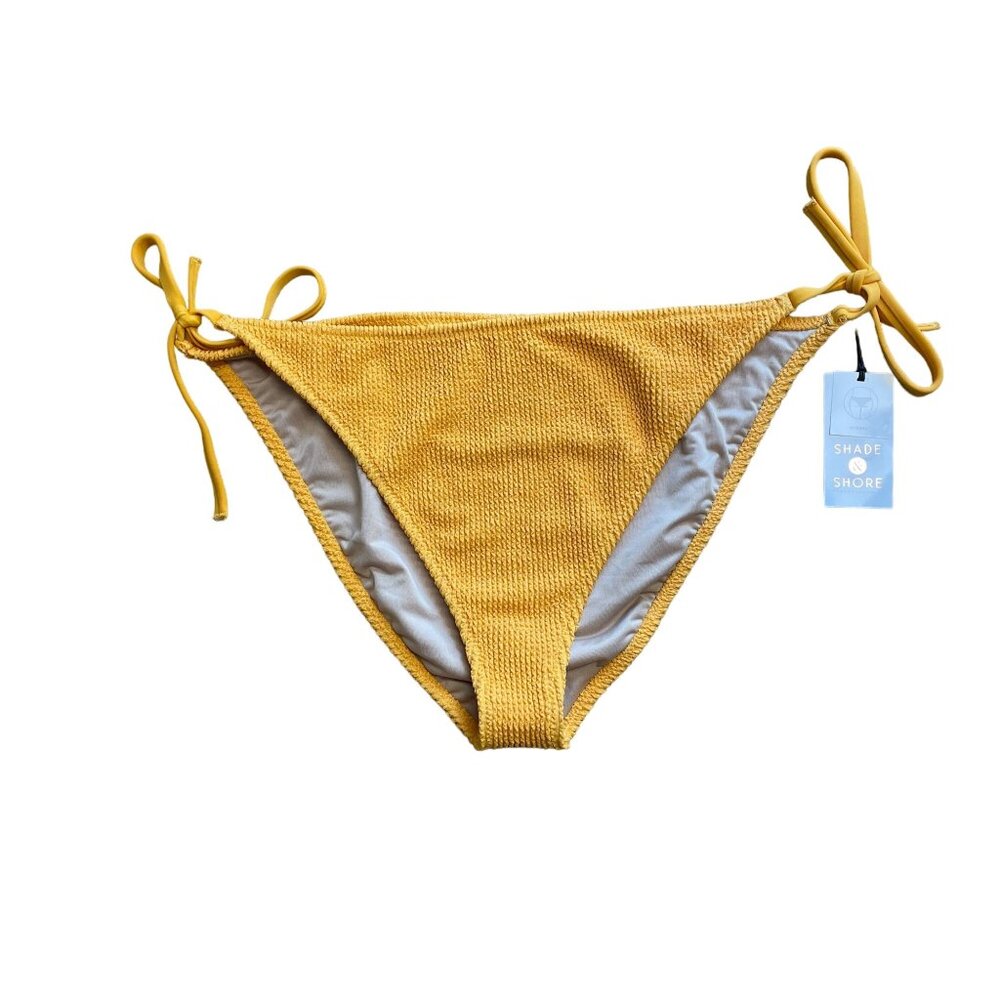 SHADE & SHORE BIKINI BOTTOM PUCKER CHEEKY SIDE TIE SIZE XL SWIM SUIT ORANGE NWT